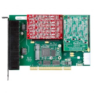 Digium 1A8A04F là một thẻ PCI mô-đun hỗ trợ tối đa tám kết nối analog. Thẻ PCI này bao gồm bốn FXS và bốn kết nối FXO. Trao đổi các mô-đun trên card PCI Digium 1A8A04F để thay đổi cấu hình và mạng của bạn phát triển. Việc hủy bỏ tiếng vang bao gồm cho chất lượng âm thanh của card mạng di động PCI. Thẻ PCI này tương thích với các hệ thống Asterisk.