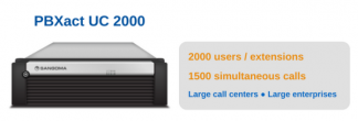 Lý tưởng cho Lage Contact Center hoặc Enterprise Office Deployments Hỗ trợ 2000 mở rộng / người dùng và 1500 cuộc gọi đồng thời Có thể nâng cấp lên 5000 trường / người dùng Mở SIP Trunk & PSTN tích hợp